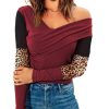 Azura Exchange Leopard Ribbed Wrap Top – 2XL