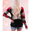 Azura Exchange Heart Print Plaid Leopard Joint Sleeve Blouse – L