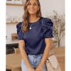 Azura Exchange Ruched Puff Sleeve Satin Blouse – XL