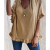 Azura Exchange Ruffle Trim Oversize Blouse – L