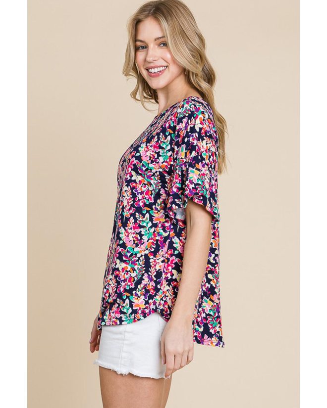 Azura Exchange Crisscross Back Floral Blouse – L