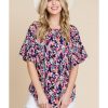 Azura Exchange Crisscross Back Floral Blouse – L