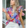 Azura Exchange Flutter Floral Top – M