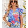 Azura Exchange Flutter Floral Top – M