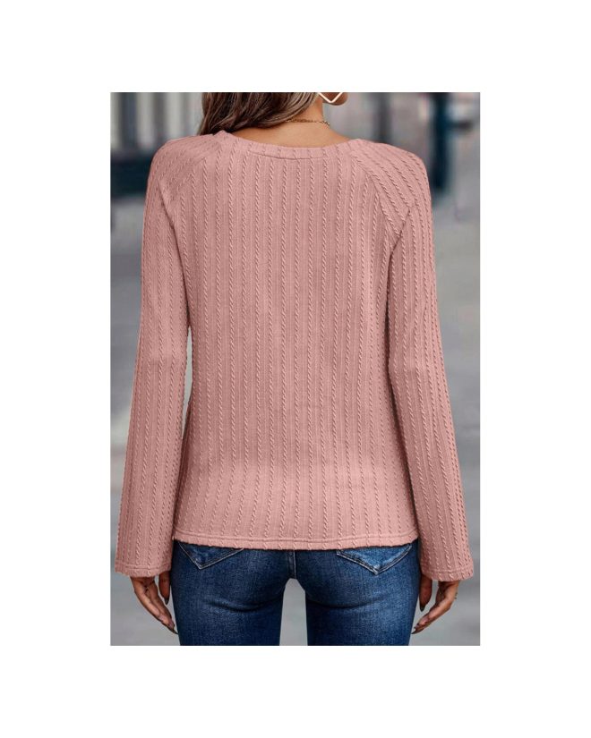 Azura Exchange Ribbed Knit Long Sleeve Top – 2XL