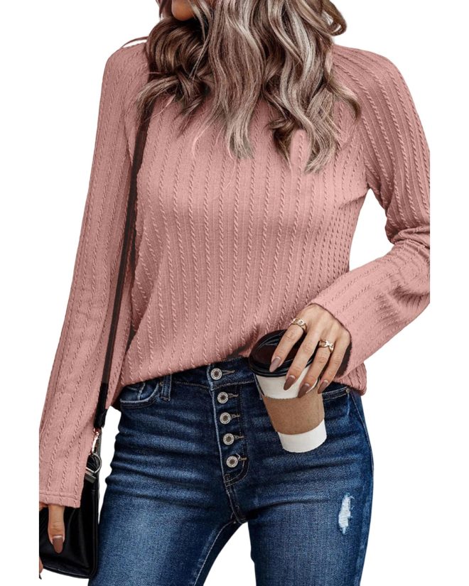 Azura Exchange Ribbed Knit Long Sleeve Top – 2XL