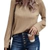 Azura Exchange Ribbed Knit Long Sleeve Top – S