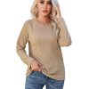 Azura Exchange Ribbed Knit Long Sleeve Top – S