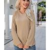 Azura Exchange Ribbed Knit Long Sleeve Top – S