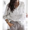 Azura Exchange Relaxed Rib Knit Long Sleeve Henley Top – L