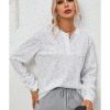 Azura Exchange Relaxed Rib Knit Long Sleeve Henley Top – L