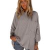 Azura Exchange Oversized Ribbed Knit Roll-tab Sleeve Top – 2XL