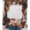 Azura Exchange Leopard Print Long Sleeve Top – L