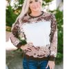 Azura Exchange Leopard Print Long Sleeve Top – L