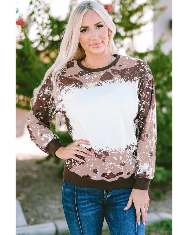 Azura Exchange Leopard Print Long Sleeve Top – L