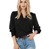 Azura Exchange Elegant Surplice Neck Draped Blouse – M