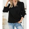 Azura Exchange Elegant Surplice Neck Draped Blouse – M