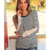 Azura Exchange Lace Crochet Long Sleeve Top – L