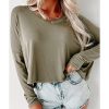 Azura Exchange Loose V Neck Dropped Sleeve Top – L