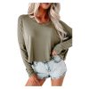 Azura Exchange Loose V Neck Dropped Sleeve Top – L