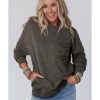 Azura Exchange Acid Wash Drop Shoulder Long Sleeve Sweatshirt with Pockets – L