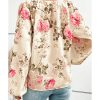 Azura Exchange Floral Print V-Neck Lantern Sleeve Blouse – 2XL