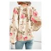 Azura Exchange Floral Print V-Neck Lantern Sleeve Blouse – 2XL