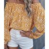 Azura Exchange Floral Print Off-shoulder Lantern Sleeve Blouse – L