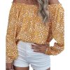 Azura Exchange Floral Print Off-shoulder Lantern Sleeve Blouse – L