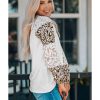 Azura Exchange Leopard Print Bubble Sleeve Top – M