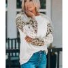 Azura Exchange Leopard Print Bubble Sleeve Top – M