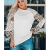 Azura Exchange Leopard Print Bubble Sleeve Top – M