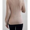 Azura Exchange Bubble Sleeve Textured Knit Top – L