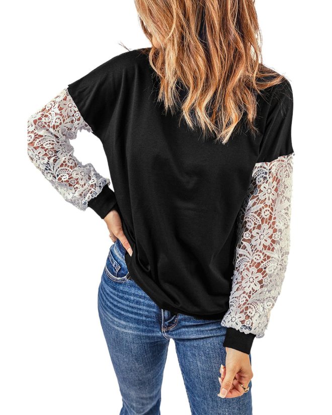 Azura Exchange Lace Sleeve Top – 2XL