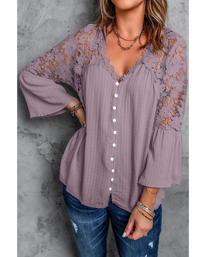 Azura Exchange Lace Button Top – 4XL