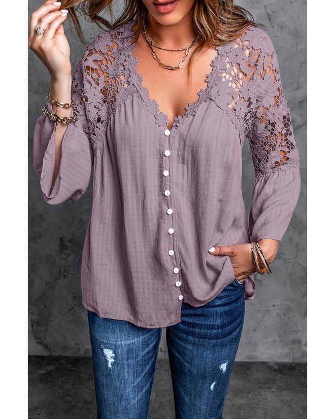 Azura Exchange Lace Button Top – 4XL