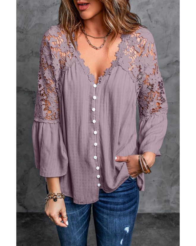 Azura Exchange Lace Button Top – 4XL