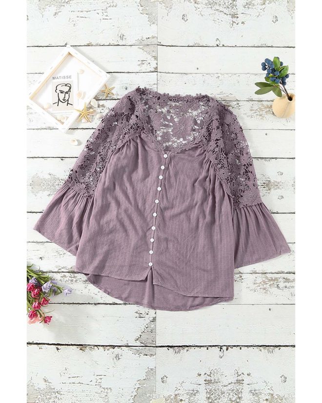 Azura Exchange Lace Button Top – 4XL