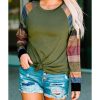 Azura Exchange Long Sleeves Green Pullover Top – S