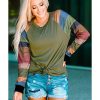 Azura Exchange Long Sleeves Green Pullover Top – S