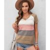 Azura Exchange Stripe Print Knitted V Neck Top – 2XL