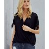 Azura Exchange Draped Silk Blouse – L