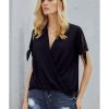 Azura Exchange Draped Silk Blouse – L