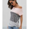 Azura Exchange Twisted Color Block Tee – L