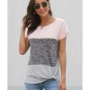 Azura Exchange Twisted Color Block Tee – L