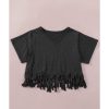 Azura Exchange Fringe Hem V Neck T Shirt – L