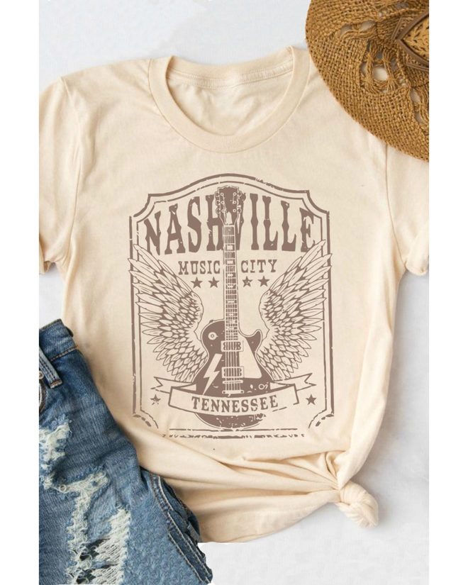 Azura Exchange NASHVILLE Graphic Print Short Sleeve T-Shirt – 2XL