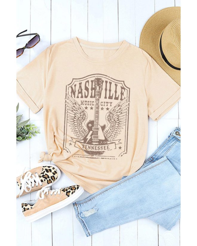 Azura Exchange NASHVILLE Graphic Print Short Sleeve T-Shirt – 2XL