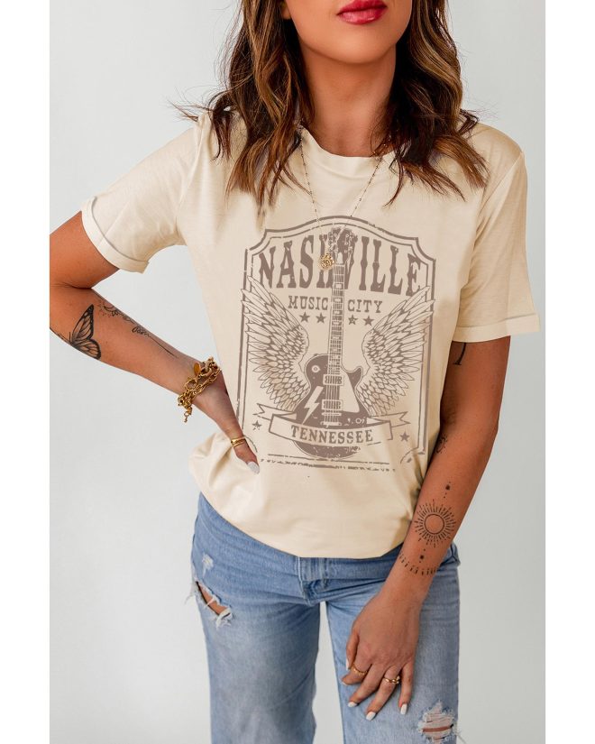 Azura Exchange NASHVILLE Graphic Print Short Sleeve T-Shirt – 2XL