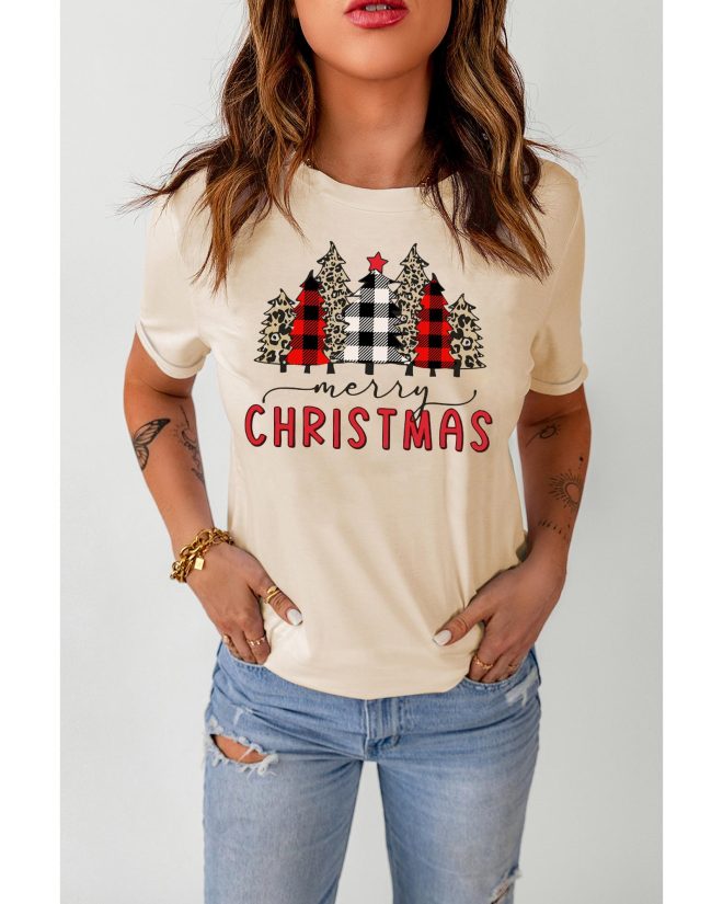 Azura Exchange Christmas Plaid Leopard Graphic Tee – 2XL